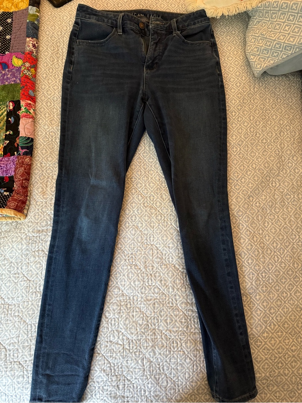American Eagle Outfitters Women's Skinny Jeans - Dark Blue Wash